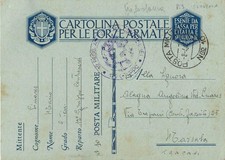 FRANCHIGIA POSTA MILITARE 10 1941 GORIZIA x MARSALA