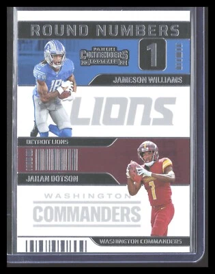 2022 Contenders JAMESON WILLIAMS / JOHAN DOTSON Round Numbers 1 #RN-WD NFEA - Image 1 of 2