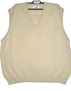 PUNTO Dusen Übergröße Weste Pullover V-Ausschnitt beige Wollmischung kuschelig EU 58 Reg Fit - Bild 1 von 9