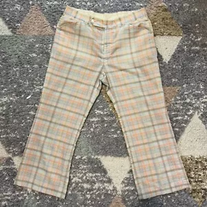 Vtg Lee Golf Dress Pants 36x30 Easter Spring Pink Pastel Plaid Bell Bottoms - Picture 1 of 8