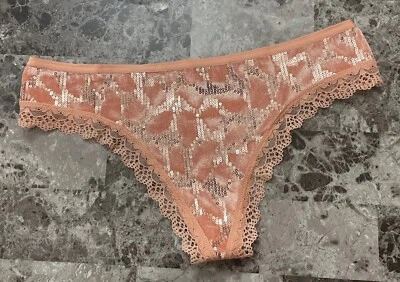 NUEVO SIN ETIQUETAS BRAGAS TANGA VICTORIA'S SECRET L ORO ROSA TERCIOPELO LENTEJUELAS LEOPARDO MALLA ENCAJE Foto 1 de 4