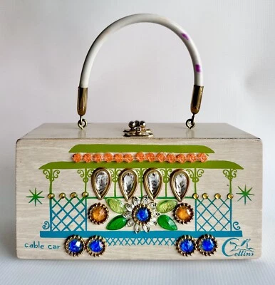 Vintage Enid Collins Teleférico Bolsa CAIXA DE MADEIRA - 1964 - Collins Of Texas - Imagem 1 de 4