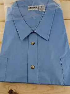 KingSize 6 XL Blue Short Sleeve 2 Button Pockets Sports Shirt - Picture 1 of 6