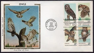 Scott #1763a Owls (08/26/78) Colorano Silk FDC Fairbanks AK - Picture 1 of 2