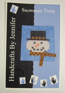 Schneemann Twist Wandbehang Quiltmuster HBJ007 Handarbeit von Jennifer - Bild 1 von 5
