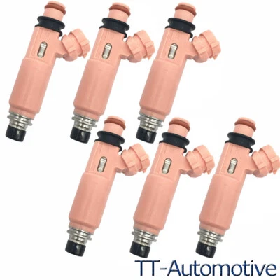 6X Fuel Injectors For Toyota Sienna Lexus RX330 2004-2006 RX400h 2006-2007 3.3L - Image 1 of 4