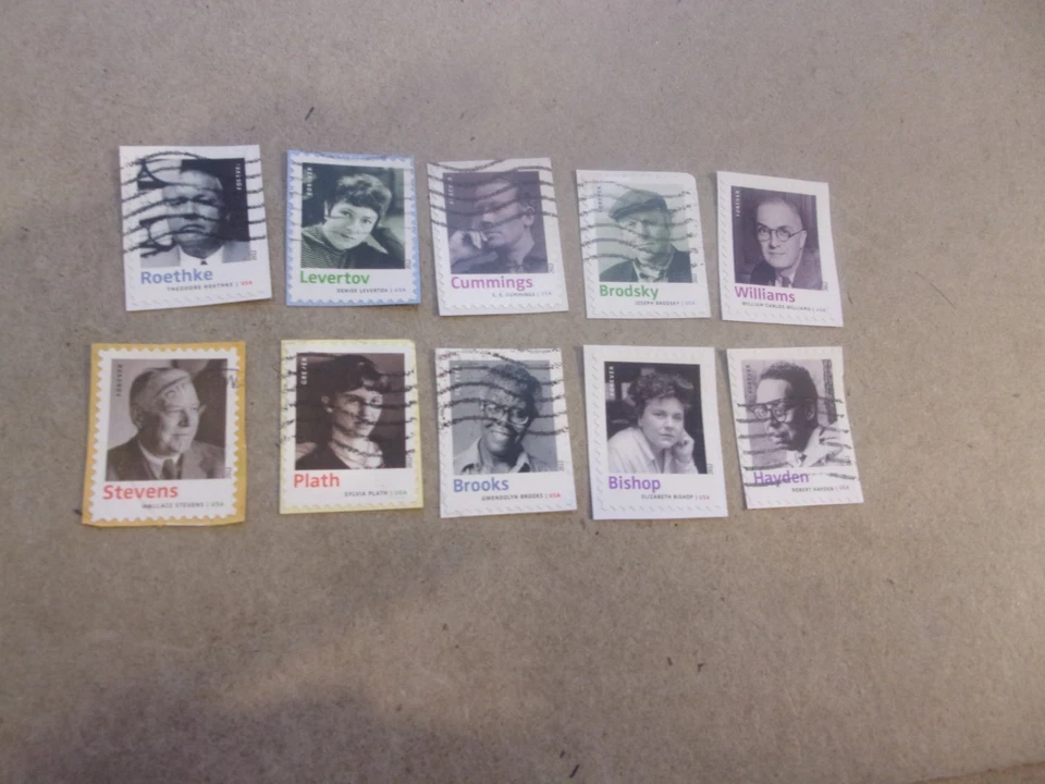 USA Used, 2012 Issue, 20th Century, American Poets, Scott #4654-63 set of 10 - Image 1 of 1