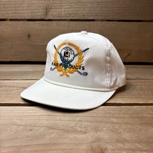 Vintage KAR Products Retro Golf Strapback White Trucker Hat Cap Made In USA - Picture 1 of 9