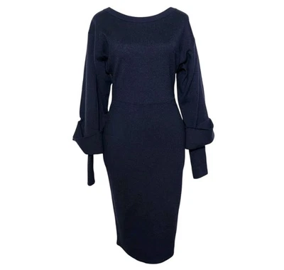 Vestido Suéter Rachel Roy Talla M Pullover Midi Tejido 100% Lana Mangas en Capas Informal Foto 1 de 4