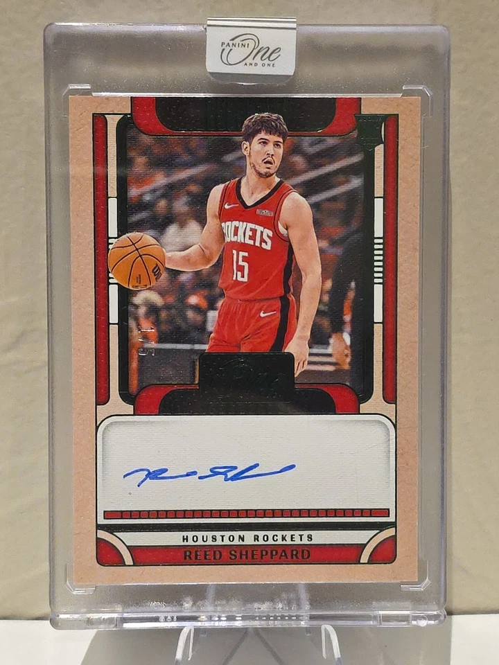 2024-24 Panini One and One Green Auto /5 Reed Sheppard RC   1st On Print!! SSP - Image 1 of 3
