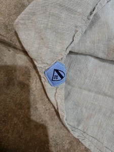Daniel Cremieux Shirt Mens Medium Beige Brown Stripe Short Sleeve Button Up - Picture 1 of 6