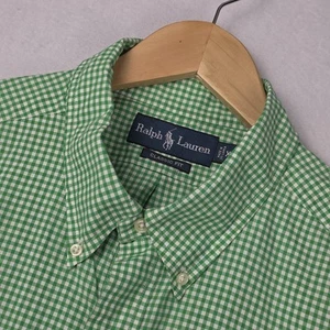 Ralph Lauren Mens Classic Oxford LS Shirt XXL Green Checked Preppy Polo Logo - Picture 1 of 19