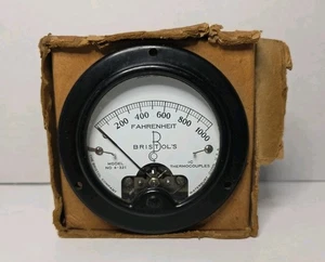 Post-WWII BRISTOL’S Temp Gauge 4-321 NOS Navy Estate Rare Logo Steampunk 1950s - Picture 1 of 9