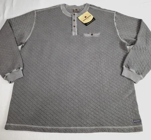Y2K New Woolrich Gray Men's Size XL Sweatshirt 1/4 Snap Pullover Quilted Long SL - Picture 1 of 19