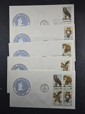 1978 AMERICAN OWLS FDC Scott# 1760-1763, 1763A, MD Ornithologic Set of 5  sk#KR3 - Image 1 of 4