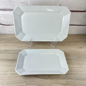 Apilco Classic Whiteware 15"x10" & 12"x8" Octangle Platter France Porcelain - Picture 1 of 16