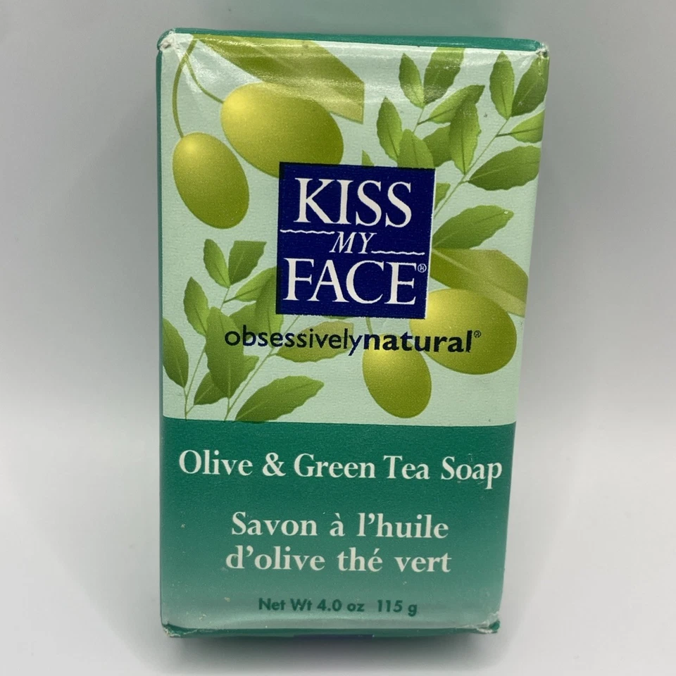 Jabón en barra de té verde y oliva Kiss My Face - barra de 4,0 oz obsesivamente natural Foto 1 de 4