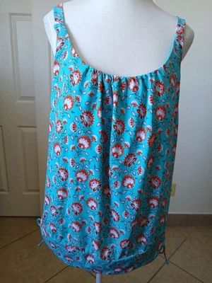 Tankini Jantzen Correa Confort con Falda Parte Inferior Azul Floral 18W Resort Foto 1 de 4