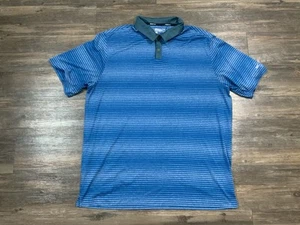 Nike Golf Dri Fit Tour Performance Blue Striped Men’s Size. XXL Polo Shirt Golf - Picture 1 of 9