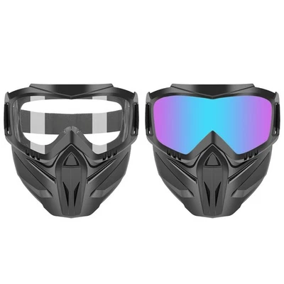 Goggles Glasses Face Mask Motorcycle Riding Goggles With Face Cover Anti-UV  - Image 1 of 4