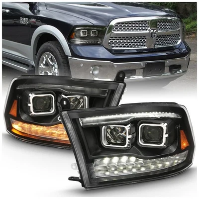 Faro halógeno negro izquierdo y derecho Anzo 111441 para Ram 1500 2011-2018 Foto 1 de 4
