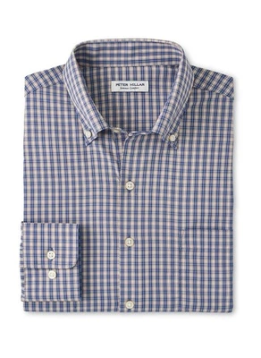 Peter Millar Galaxy Blue Prairie Performance Twill Sport Shirt Button Down NWT S - Image 1 of 4