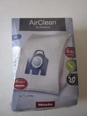 Miele 10123210 AirClean 3D Efficiency Dust Bag, Type GN, 4 Bags & 2 Filters - Image 1 of 4