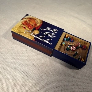 Mr Christmas Jolly Old St Nicholas Matchbox Melodies Music Box Santa Elves - Picture 1 of 10