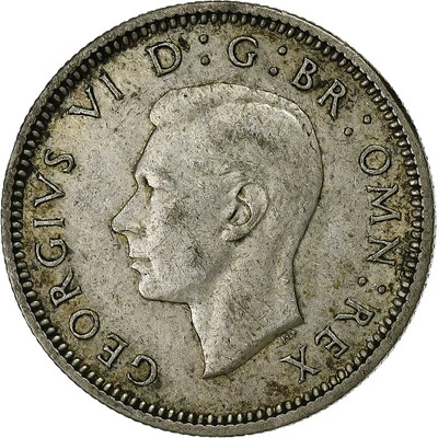 [#1165937] Great Britain, George VI, 6 Pence, 1938, Silver, EF, KM:852 - Image 1 of 2