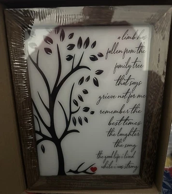 New Sympathy Gift LED Lighted Acrylic Plaque Light up Memorial Picture Frame - Image 1 of 3