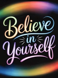 Believe In Yourself Rainbow - Motivational Poster - Picture 1 of 4