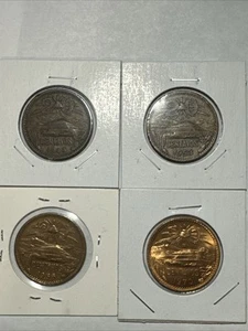 Lot Of [4] Mexican 20 Centavos Coins. 1944, 1953, 1956 & 1970.  1970 Is BU - Picture 1 of 9