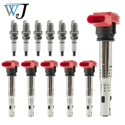 6X Ignition Coil+Iridium Spark Plug For 2005-2012 Audi A6 Quattro 3.2L V6 - Image 1 of 4