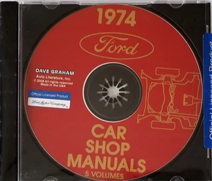 1974 Ford Lincoln Mercury Car Factory Shop Service Repair Manual 5 Vol Set on CD - Picture 1 of 6