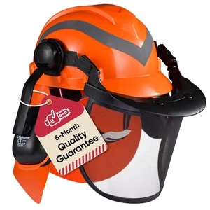 Casco de seguridad para motosierra estilo gorra con suspensión de trinquete de 4 puntos... - Imagen 1 de 7