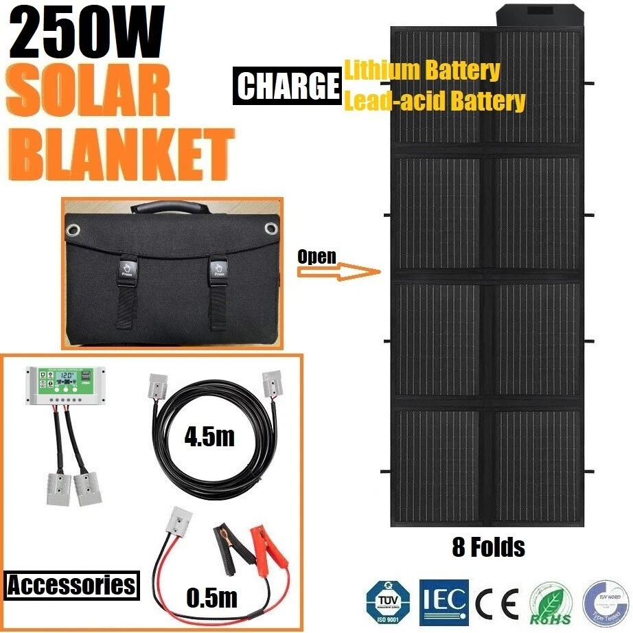 250w 12v Flexible Solar Panel Caravan Boat 4wd Battery 250 Watt Mono Charging