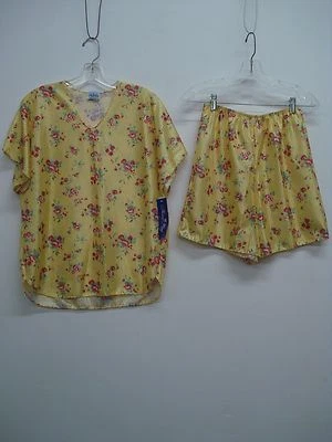 Conjunto de pijama pequeño amarillo floral #256C lencería Nancy King hecho en EE. UU. Foto 1 de 3