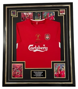 * Framed STEVEN GERRARD of Liverpool 2005 Signed Shirt Autographed Jersey * - Picture 1 of 5