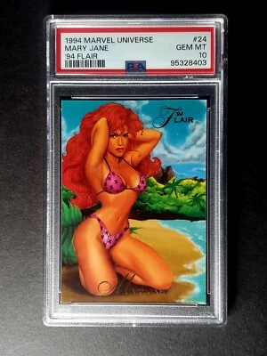 PSA 10 🚨 1994 Marvel Universe '94 Flair #24 Mary Jane Swimsuit Edition - Image 1 of 2