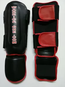 NEW Martial Arts Shin Instep Guards - Black - Taekwondo, Karate, MMA, Kickboxing - Picture 1 of 4