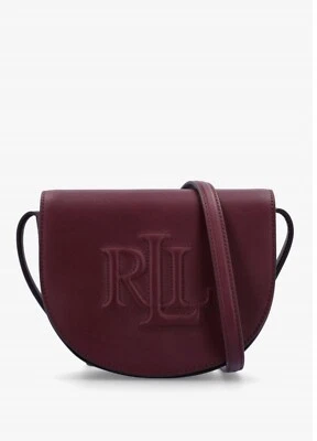 Lauren Ralph Lauren Leather Medium Witley Crossbody Bag Red Burgundy $275 - Image 1 of 4