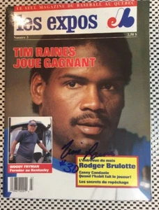 Tim Raines HOF signiert Les Expos signiertes Magazin 1987 Vintage - Bild 1 von 2