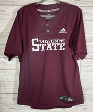 New ADIDAS Men's Mississippi State Bulldogs Baseball #19 Burgundy Red Jersey M