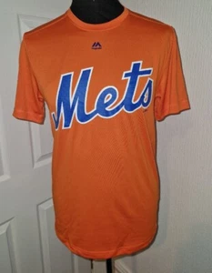 New York Mets Majestic Evolution Tee Orange MLB Baseball Men's Small - Picture 1 of 7