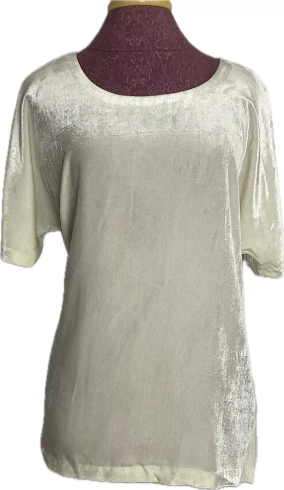 Lucky BRAND Womens Ivory Velvet Zip-up Back Casual Top Shirt XS BHFO 4974