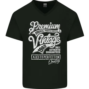 Aged to Perfection Vintage 60th Birthday 1965 Mens V-Neck Cotton T-Shirt - Picture 1 of 3