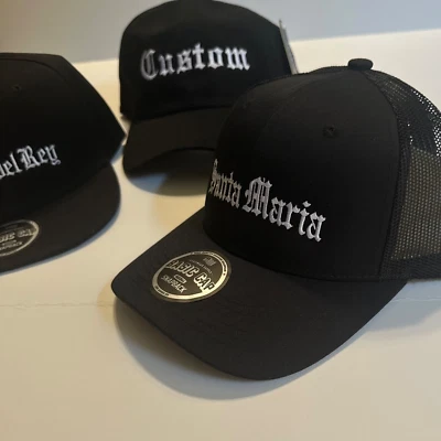 Sombrero bordado personalizado gorra papá tu texto inglés antiguo tu texto bordado puntada Foto 1 de 4