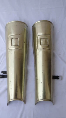 Armadura de pierna con acabado de latón espartano medieval protector juego de rol guerrero artículo de Halloween Foto 1 de 4