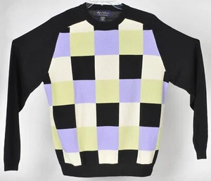 Byron Nelson Golf Long Sleeve Sweater Mens XL Silk Cashmere NEW Block Design - Picture 1 of 4