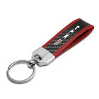 Cadillac Xt4 Real Carbon Fiber Strap With Red Leather Stitching Edge Key Chain